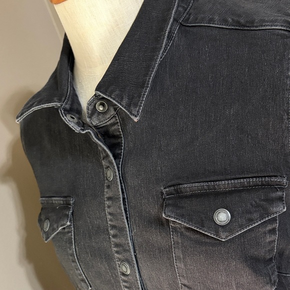 Free people black denim long sleeve dress with pockets size medium - Picture 7 of 12